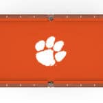 Clemson University Pool Table with Chardonnay Finish and Tapered Leg