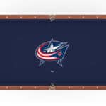 Columbus Blue Jackets Pool Table with Chardonnay Finish and Tapered Leg