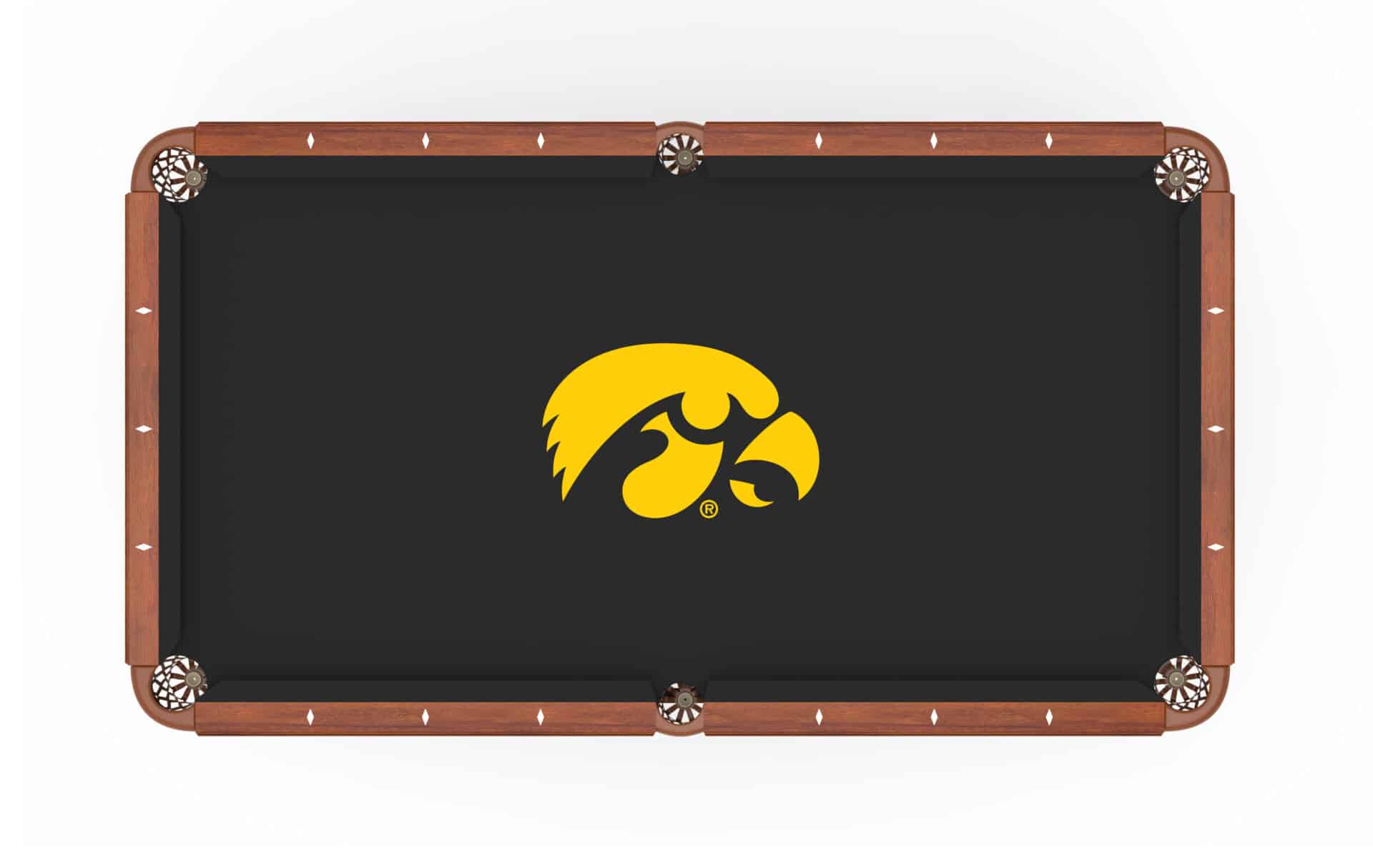 University of Iowa Pool Table with Chardonnay Finish and Tapered Leg 2 University of Iowa Pool Table with Chardonnay Finish and Tapered Leg - Image 2