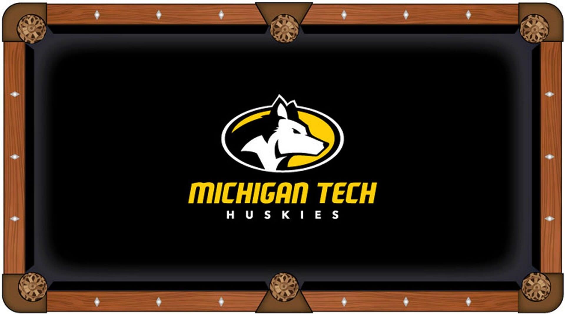 Michigan Tech University Pool Table with Chardonnay Finish and Claw Leg 2 Michigan Tech University Pool Table with Chardonnay Finish and Claw Leg - Image 2