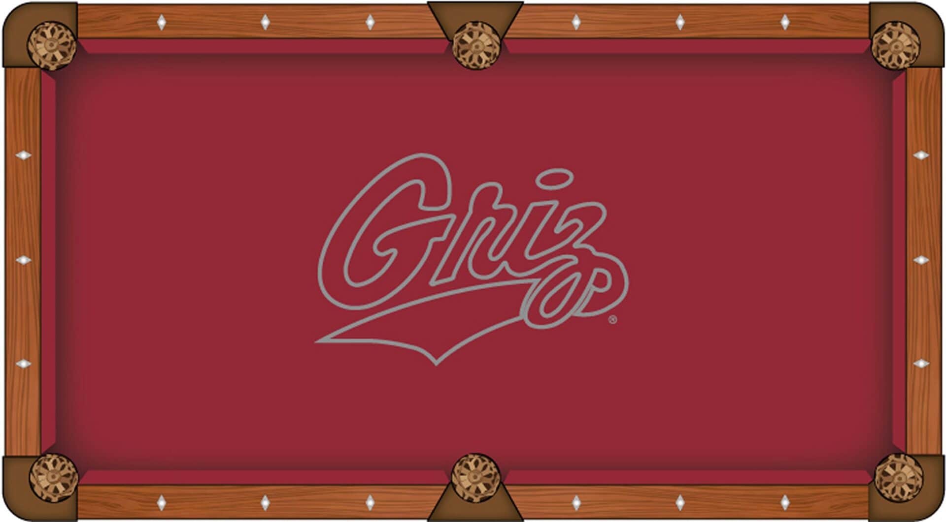 University of Montana Pool Table with Chardonnay Finish and Claw Leg 2 University of Montana Pool Table with Chardonnay Finish and Claw Leg - Image 2