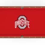 Ohio State University Pool Table with Chardonnay Finish and Tapered Leg