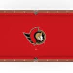 Ottawa Senators Pool Table with Chardonnay Finish and Tapered Leg