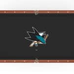 San Jose Sharks Pool Table with Navajo Finish and Tapered Leg
