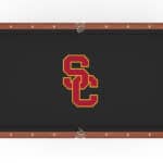 University of Southern California Pool Table with Chardonnay Finish and Tapered Leg