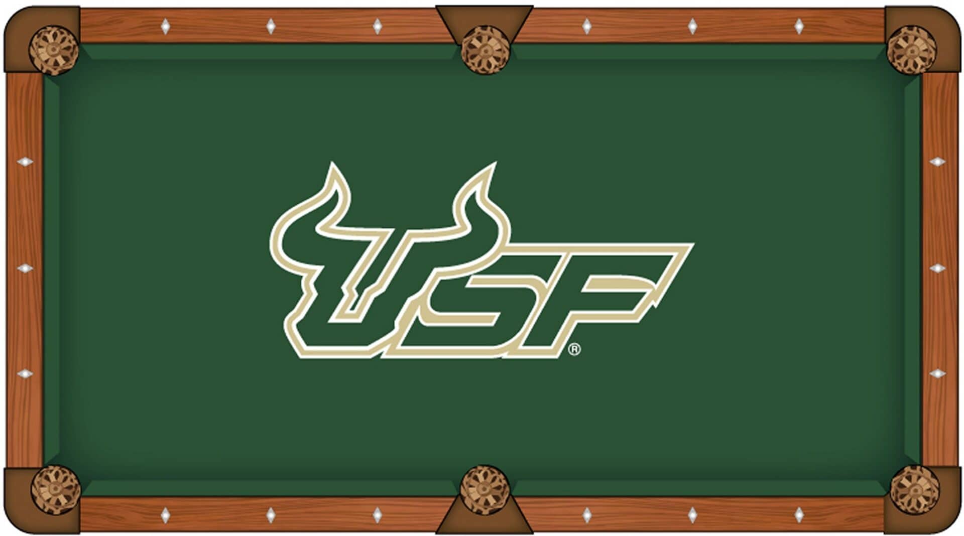 University of South Florida Pool Table with Chardonnay Finish and Claw Leg 2 University of South Florida Pool Table with Chardonnay Finish and Claw Leg - Image 2