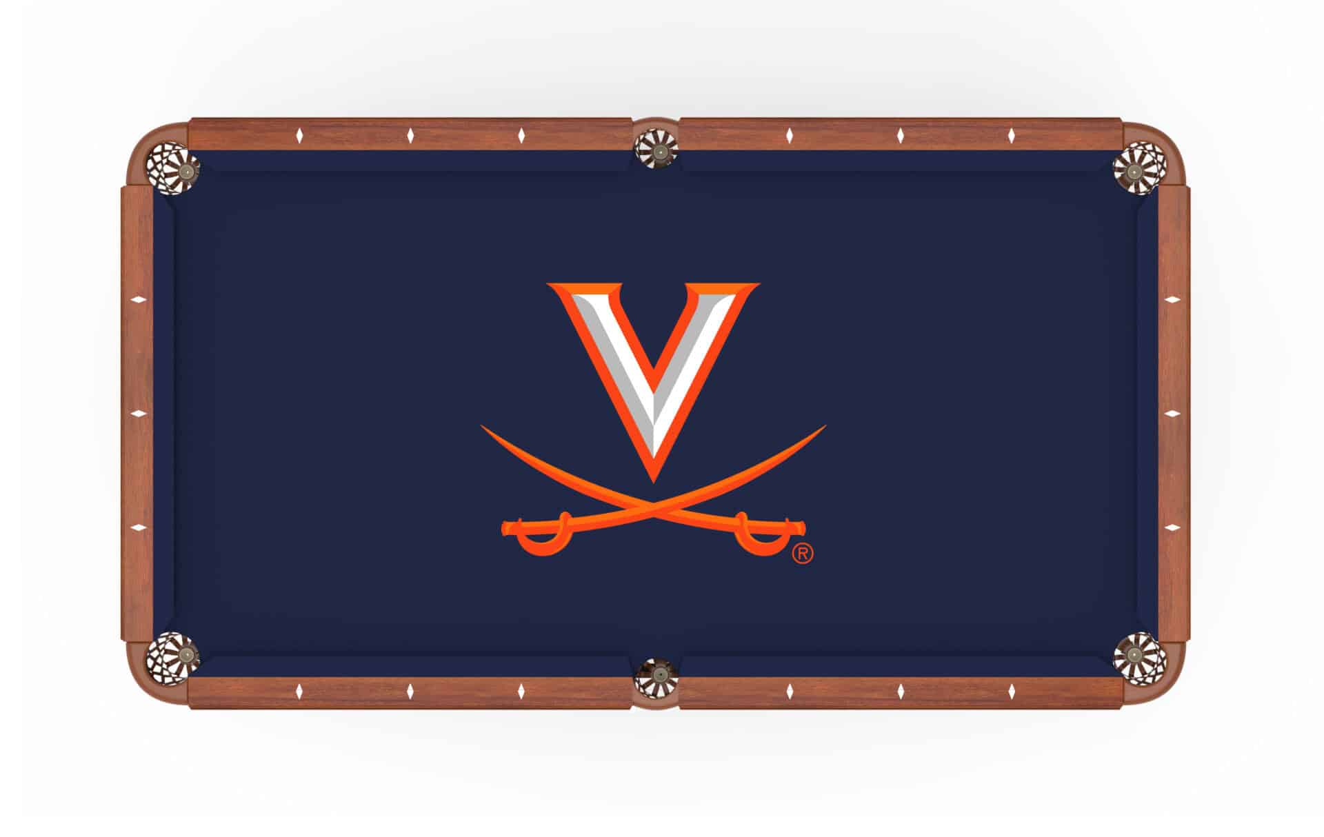 University of Virginia Pool Table with Chardonnay Finish and Claw Leg 1 University of Virginia Pool Table with Chardonnay Finish and Claw Leg