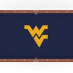 West Virginia University Pool Table with Navajo Finish and Tapered Leg
