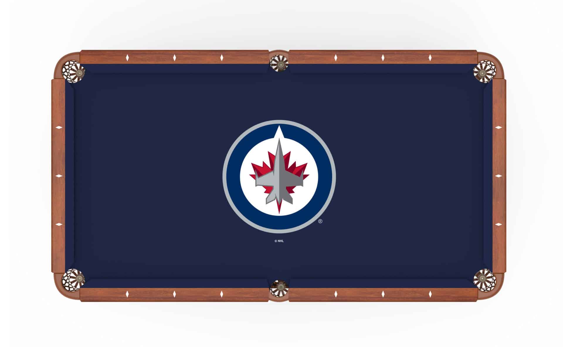 Winnipeg Jets Pool Table with Chardonnay Finish and Claw Leg 1 Winnipeg Jets Pool Table with Chardonnay Finish and Claw Leg