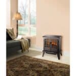 Adjustable Electric Fireplace Heater Stove with Thermostat and Artificial Logs