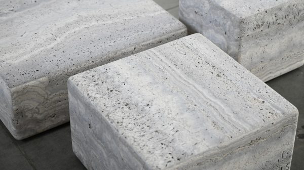 PEARL Medium Grey Sandstone Marble Coffee Table 1