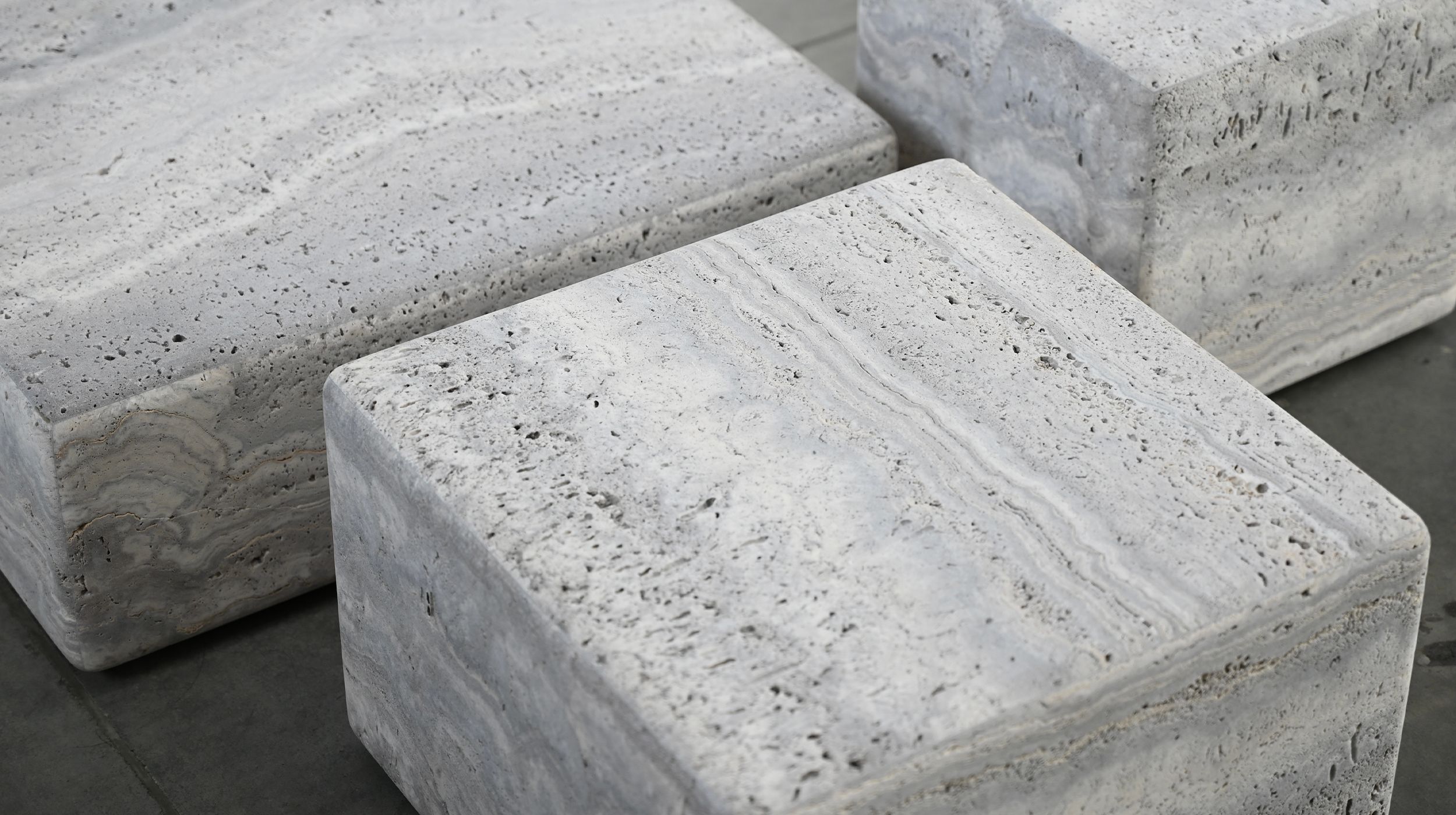 PEARL Medium Grey Sandstone Marble Coffee Table 2 PEARL Medium Grey Sandstone Marble Coffee Table - Image 2