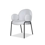 PEBBLE Armchair Black Powder Coated Steel Base