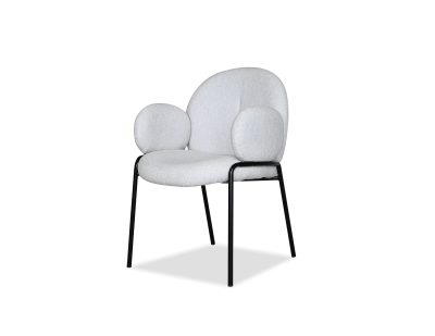 PEBBLE Armchair Black Powder Coated Steel Base