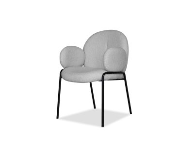 PEBBLE Birch Weave Armchair Black Powder Coated Steel Base