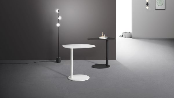 PERCH Matte White Steel Laptop Sofa End Table 1