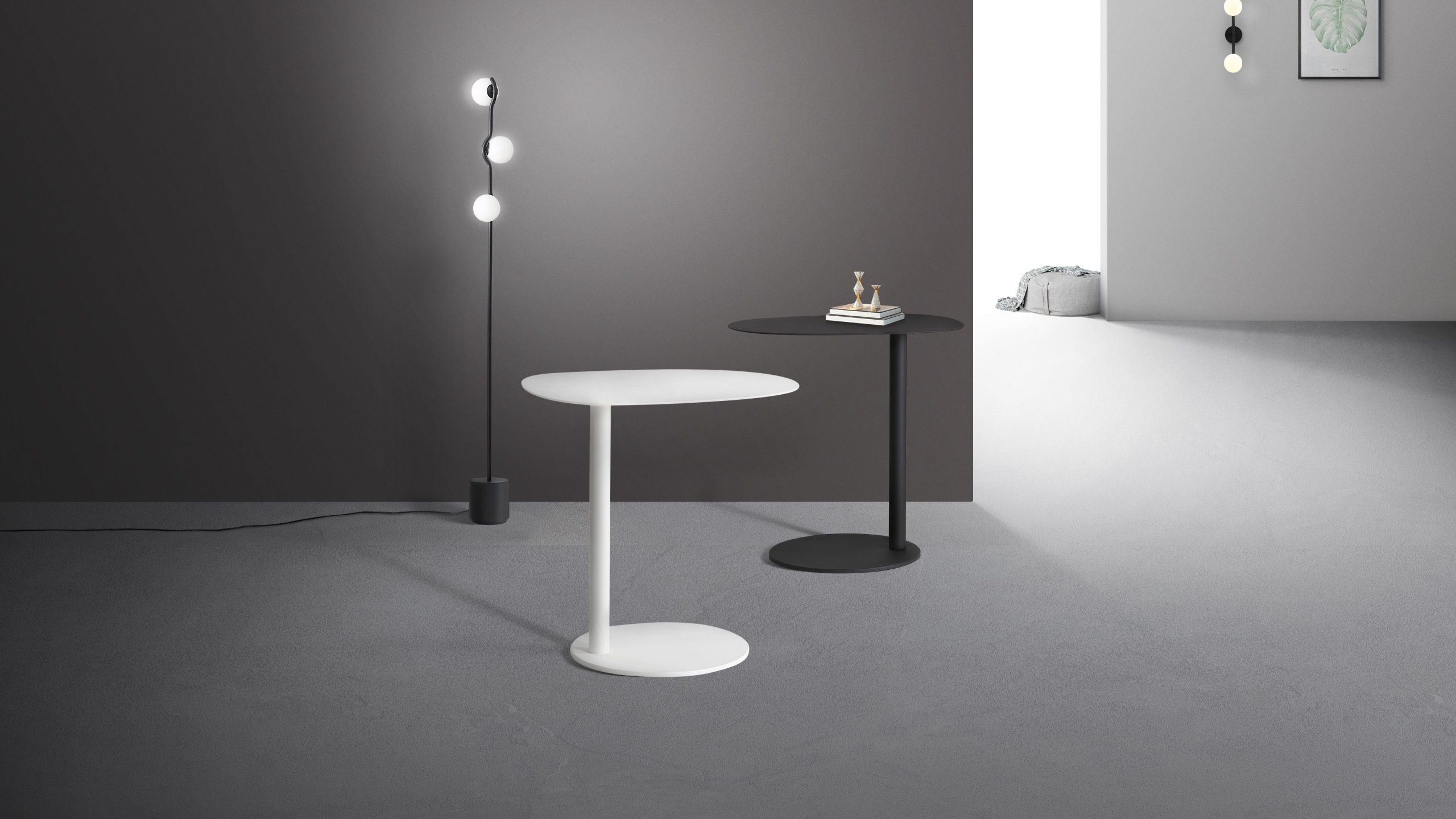 PERCH Matte White Steel Laptop Sofa End Table 2 PERCH Matte White Steel Laptop Sofa End Table - Image 2