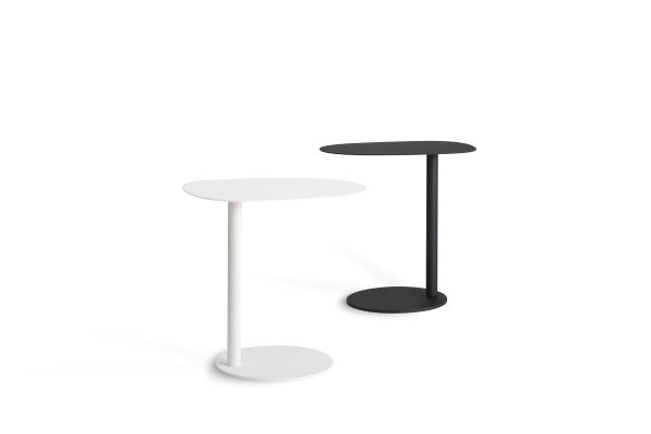 PERCH Matte White Steel Laptop Sofa End Table 2