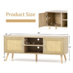 Rattan Media Console Table with Cabinets and Open Shelves 12 Rattan Media Console Table with Cabinets and Open Shelves