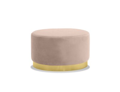 PILLBOX Gold Base Velvet Low Pouf
