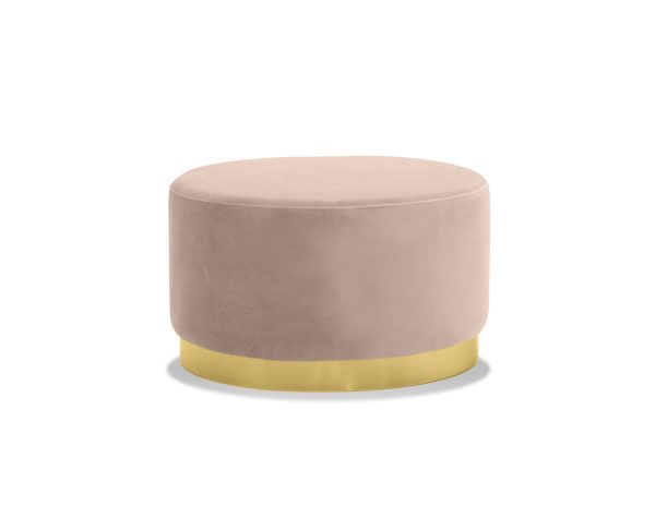 PILLBOX Gold Base Velvet Low Pouf