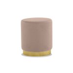 PILLBOX Tall Gold Base Velvet Pouf