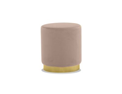 PILLBOX Tall Gold Base Velvet Pouf