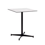 PINTO Grey Melamine Indoor Outdoor Dining Table Black Steel Base