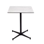 PINTO Grey Melamine Indoor Outdoor Dining Table Black Steel Base