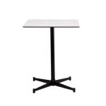 PINTO Grey Melamine Indoor Outdoor Dining Table Black Steel Base