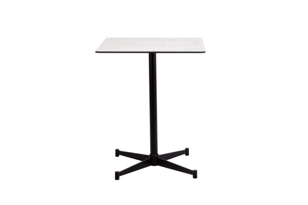 PINTO Grey Melamine Indoor Outdoor Dining Table Black Steel Base 4