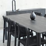 PLANK Black Soot Solid Teak Dining Table