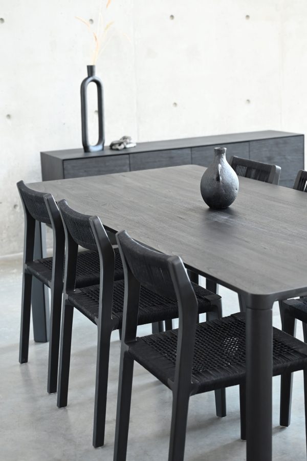 PLANK Black Soot Solid Teak Dining Table 4 2