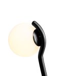 PLUTO Black Frame White Glass Table Lamp