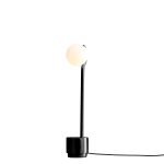 PLUTO Black Frame White Glass Table Lamp