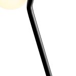 PLUTO Black Frame White Glass Table Lamp