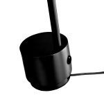 PLUTO Black Frame White Glass Table Lamp