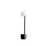 PLUTO Black Frame White Glass Table Lamp