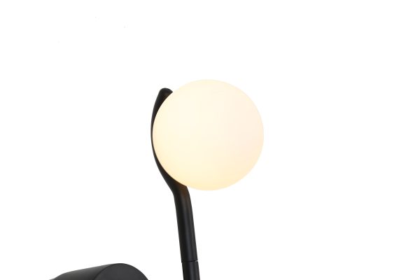 PLUTO Black Wall Lamp with White Glass 3