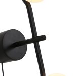 PLUTO Black Wall Lamp with White Glass