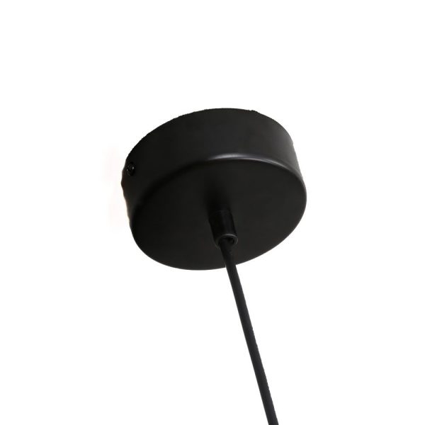 PLUTO Pendant Lamp White Glass Black Frame 2