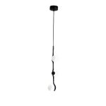 PLUTO Pendant Lamp White Glass Black Frame