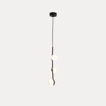 PLUTO Pendant Lamp White Glass Black Frame