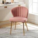 Pink Velvet Wingback Side Chair with Gold Metal Legs 6 Pink Velvet Wingback Side Chair with Gold Metal Legs
