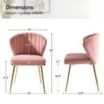 Pink Velvet Wingback Side Chair with Gold Metal Legs 10 Pink Velvet Wingback Side Chair with Gold Metal Legs
