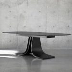 PONZA Black Modern Melt Glass Oval Dining Table