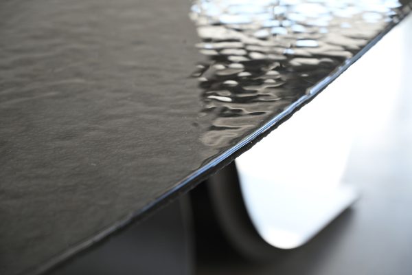 PONZA Black Modern Melt Glass Oval Dining Table 3 2