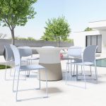 PRINGLE Light Blue Stackable Indoor Outdoor Dining Chairs