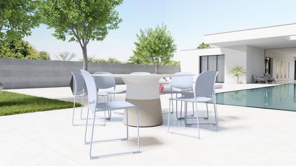 PRINGLE Light Blue Stackable Indoor Outdoor Dining Chairs 5 2