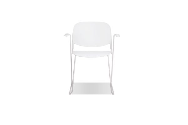 PRINGLE White Stackable Indoor Outdoor Dining Armchair 1 2